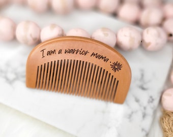 Labor Comb with Positive Pregnancy & Birthing Affirmations for Warrior Mama. Baby shower Gift. Pregnancy Gift. Mom to be Gift. Wife Gift.