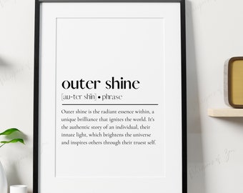 Outer Shine definición imprimible cartel de arte de pared digital inspirador arte de pared citas afirmaciones positivas descarga digital arte de definición