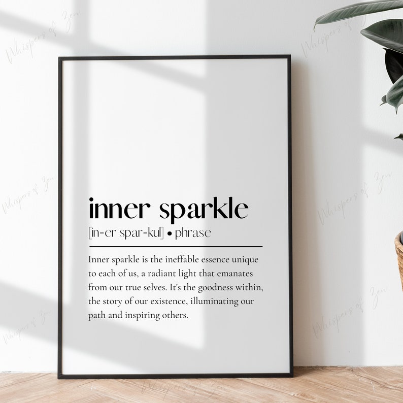 Inner Sparkle Definition Printable Digital Wall Art Poster