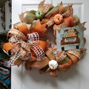 Front Door Decor, Fall Wreath, Fall Door Decor, Autumn Blessings Wreath,  Autumn Wreath, Rustic Fall Wreath, Fall Door Hanger, Autumn Decor