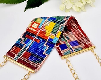 Sunset Bracelet miyuki delica beads