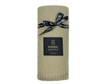 Bamboo knitted blanket khaki