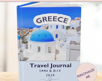 Greece Journal Travel Diary Greece Vacation Tourist Keepsake Greece Souvenir Custom Travel Book Traveler's Notebook Travel Memories Gift