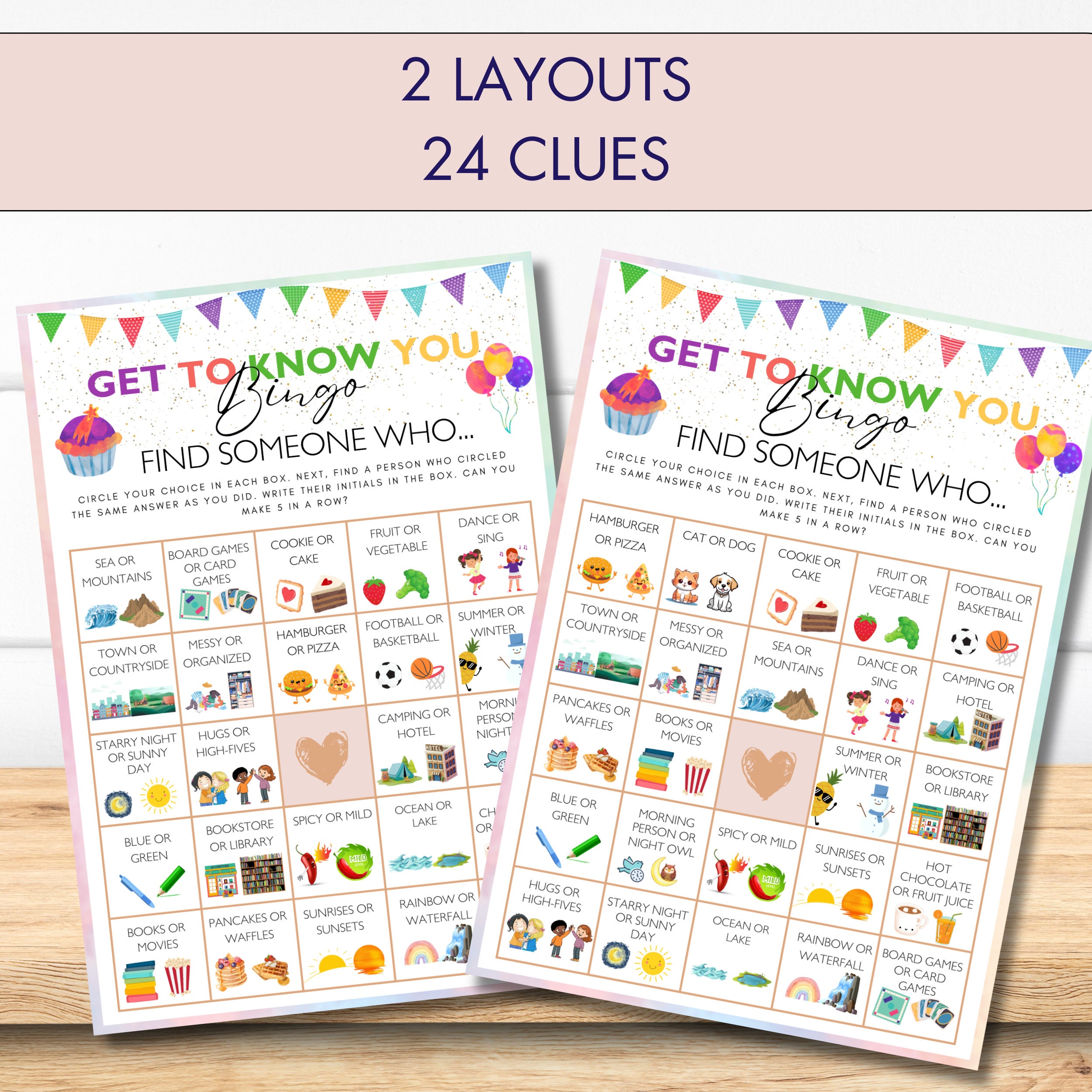 Find Someone Who Bingo Get to Know You Game Kids Bingo Family Game ...