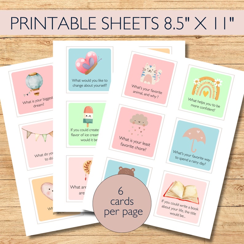 Conversation Starter Cards Family Conversation Cards for Kid Table Talk Card Deck Girl Talk Card Kid Conversation Prompt Dinner Conversation