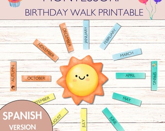 Montessori Birthday Walk Printable Montessori Celebration of Life Montessori Classroom Montessori Sun Celebration Walk Printable Birthday