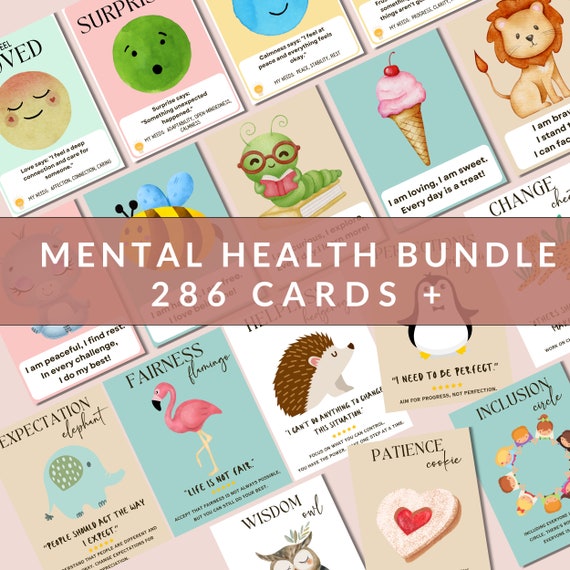 School Counselor Mental Health Bundle Emotional Regulation Kid Mental Wellness Teacher Resources Social Worker Mental Wellbeing Therapy Card