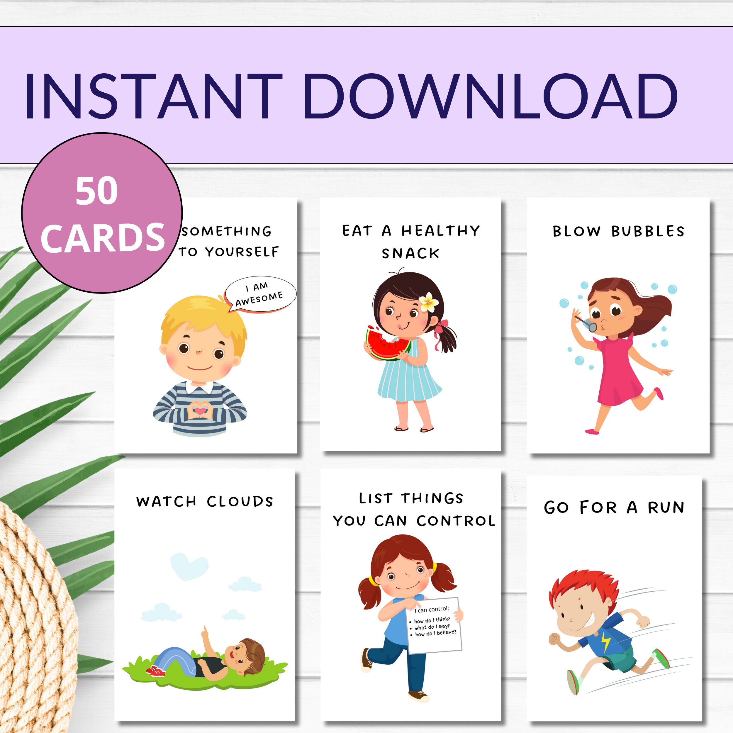 Coping Skills Cards Kids Coping Strategies Children Self - Etsy