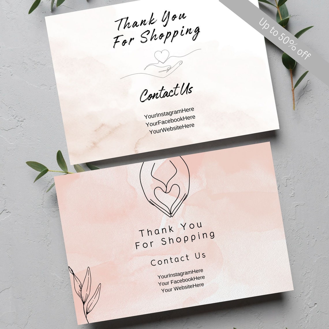 5 Thank You Card Bundle | Small Business Thank You Card | Etsy Shop ...