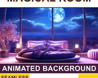 Animated Virtual Background | Magical Twitch Overlay | Looped Vtuber Background for Streaming | Moving Wallpaper Twitch Background