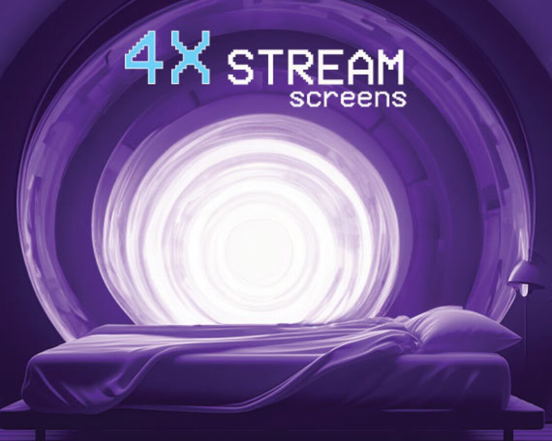 4x Stream Screens Purple and Blue Background Vtuber Animated Background ...