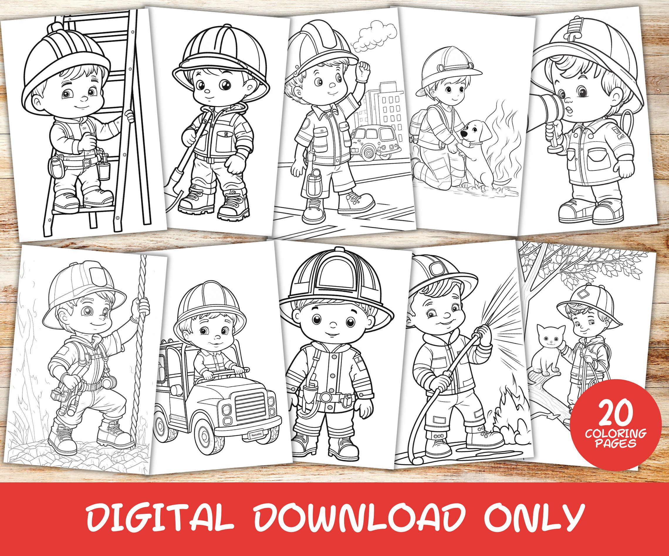 Fire Fighter Coloring Pages - Il Fullxfull.4990228559 5kjl