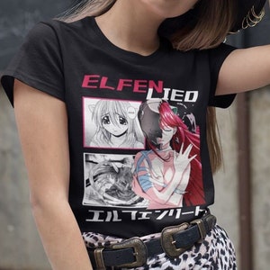 Unisex Elfen Lied Lucy Anime T-Shirt, Nyu, Kaede Manga Waifu Shirt Tshirt Horror Anime
