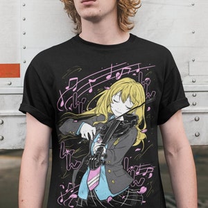 Unisex Your Lie in April Anime T-Shirt, Kaori Miyazono Graphic Tee Shirt