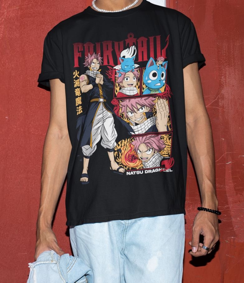 Fairy Tail Natsu Dragneel Shirt, Gray Fullbuster, Gajeel Redfox