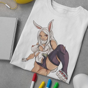 Unisex Waifu Material Anime T-Shirt, Mirko Anime Girl Lewd Shirt