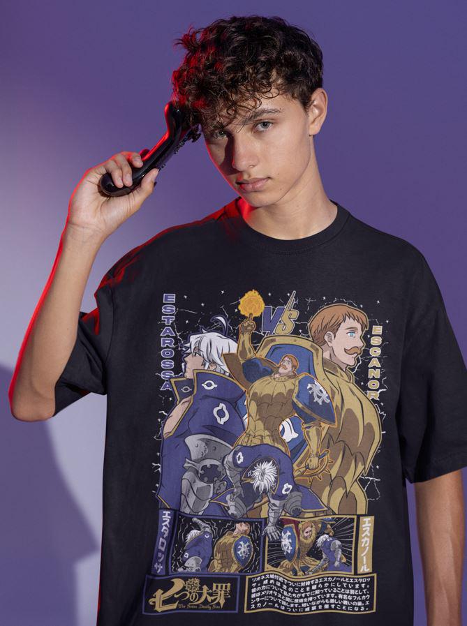 ユニセックス エスカノール Tシャツ、七つの大罪 Tシャツ、七つの大罪