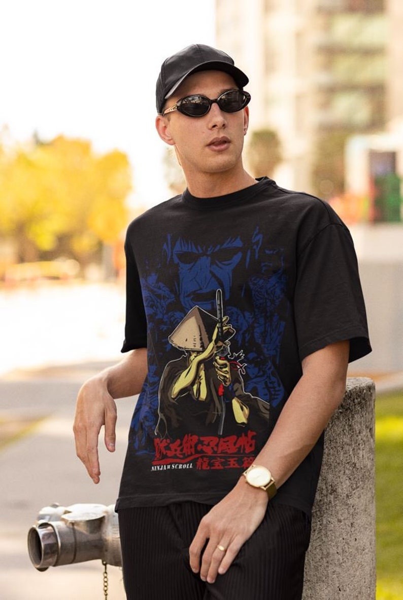 Ninja Scroll Jubei Kibagami, Benisato, Retro Anime T-shirt, Manga