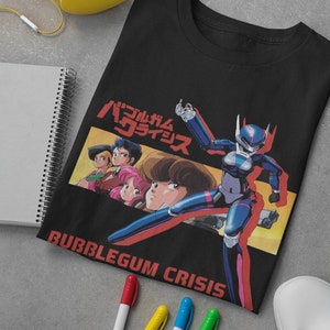 Bubblegum Crisis Unisex T-Shirt, 80s Anime, Vintage Manga Aesthetic, Akira, Ghost in the Shell, Oldschool