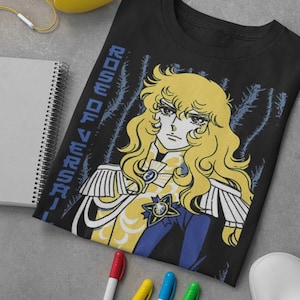 Unisex Rose of Versailles Oscar François de Jarjayes Retro Anime T-Shirt, Manga Shirt