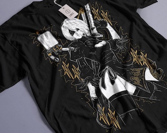 Unisex Nier 2B Yorha Gaming T-Shirt, Anime Waifu