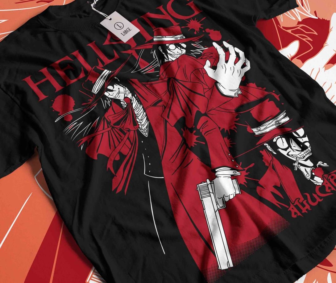 TShirt-People Hellsing Pentagramm - Maglietta da uomo Nero L