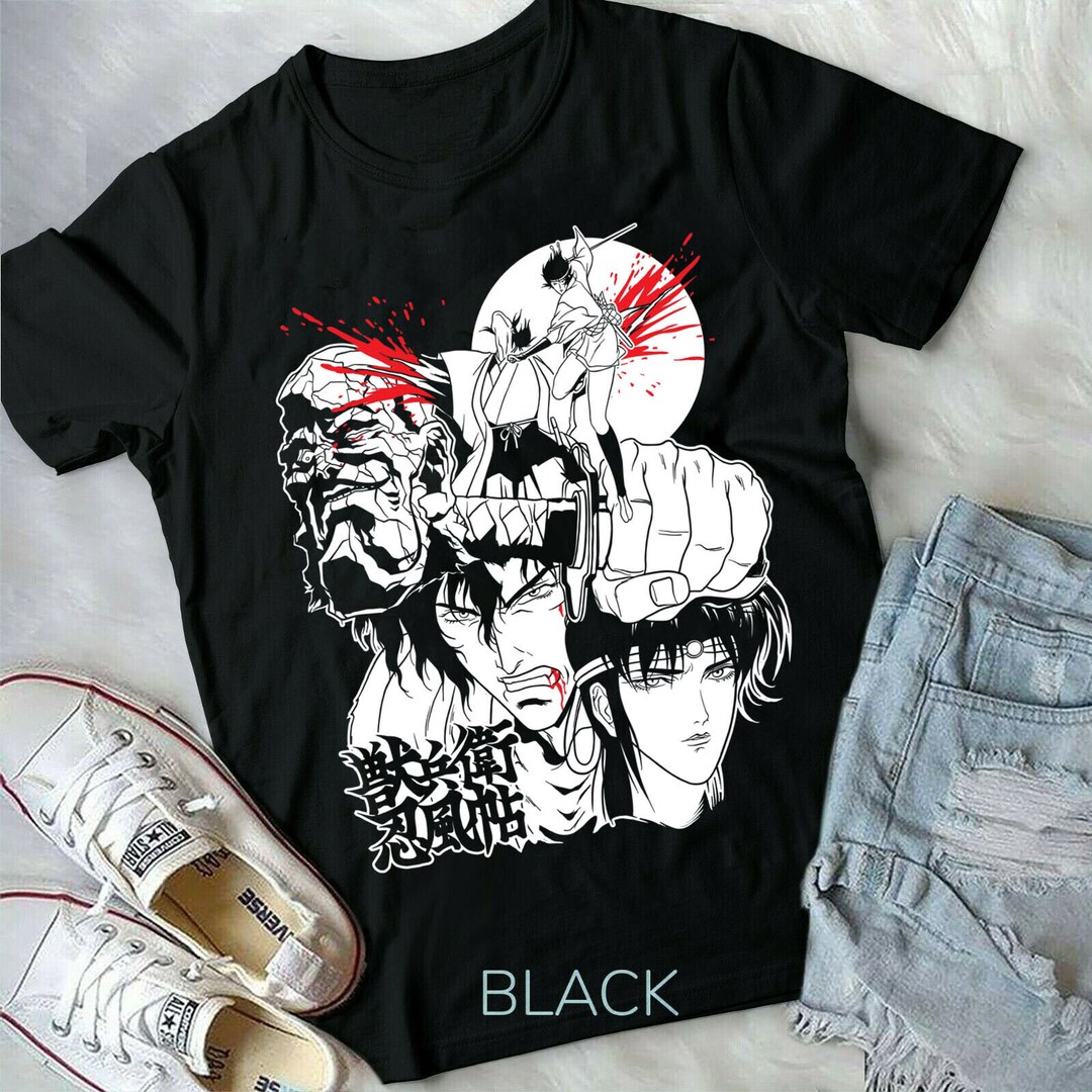 Ninja Scroll Jubei Kibagami Retro Anime T-shirt, Manga Waifu Shirt