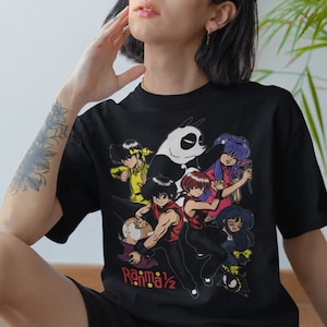 Maglietta unisex Ranma Saotome Anime, maglietta Manga Genma Panda