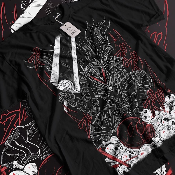 Anime Vintage Special Unisex T-shirt, Anime Manga Shirt, Anime Shirt, Black Swordsman, Skull Knight, Graphic Anime Tee, Manga Shirt, Japan