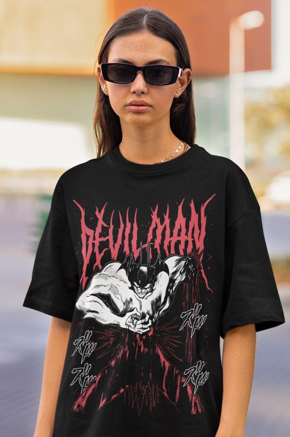 ユニセックス デビルマン クライベイビー アニメ Tシャツ 不動明