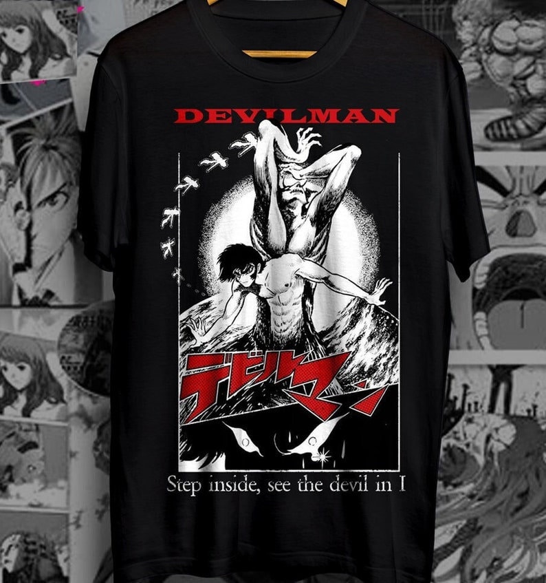 ユニセックス デビルマン クライベイビー アニメ Tシャツ、不動明