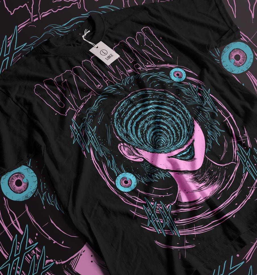 Unisex Horror Manga Creepy Girl T-Shirt, Dark Anime Gothic T-Shirt, Manga Gothic T-Shirt Inactive