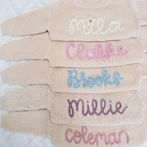 Baby Name Sweater, Baby Knit Sweater, Embroidered Baby Sweatshirt, Personalized Baby Clothes, Baby Girl Coming Home Outfit, Baby Shower Gift