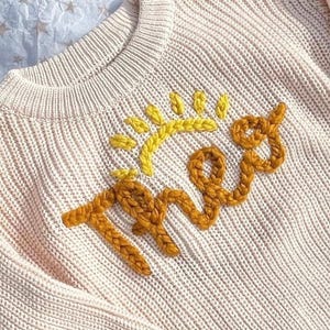 Personalized Hand-Embroidered Baby Boy Sweater | Custom Name Newborn Gift | Announcement Outfit | Baby Boy Clothes, Name Sweater Toddler