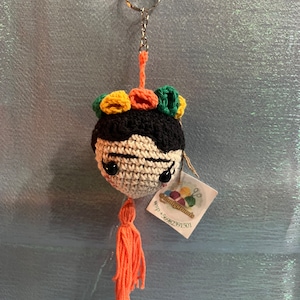 Frida Khalo Amigurumi Keychain 5”x 2”