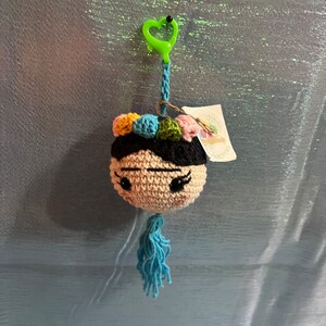 Frida Khalo Amigurumi Keychain 5”x 2”