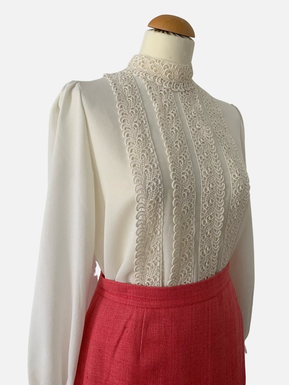 LEONA Finnish Vintage cream long sleeved blouse w… - image 4