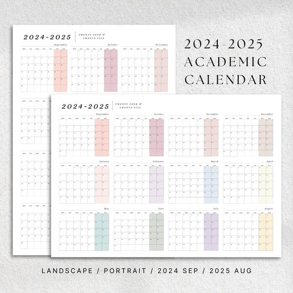 Printable Wall 2025 Calendar Etsy