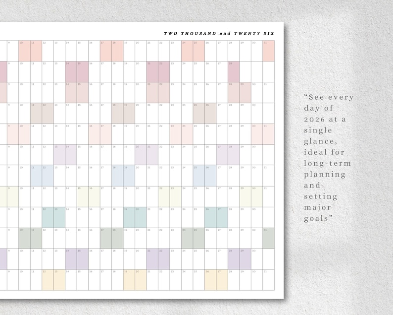 Buy 2026 Year at A Glance, 2026 Wall Planner, Landscape Calendar ...