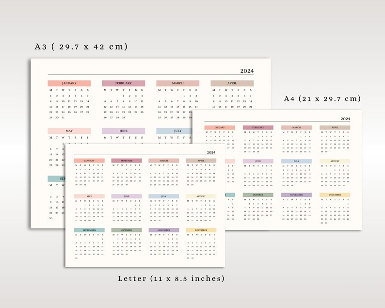 Yearly Calendar 2025 Printable, 2025 Year at a Glance Calendar, 2025