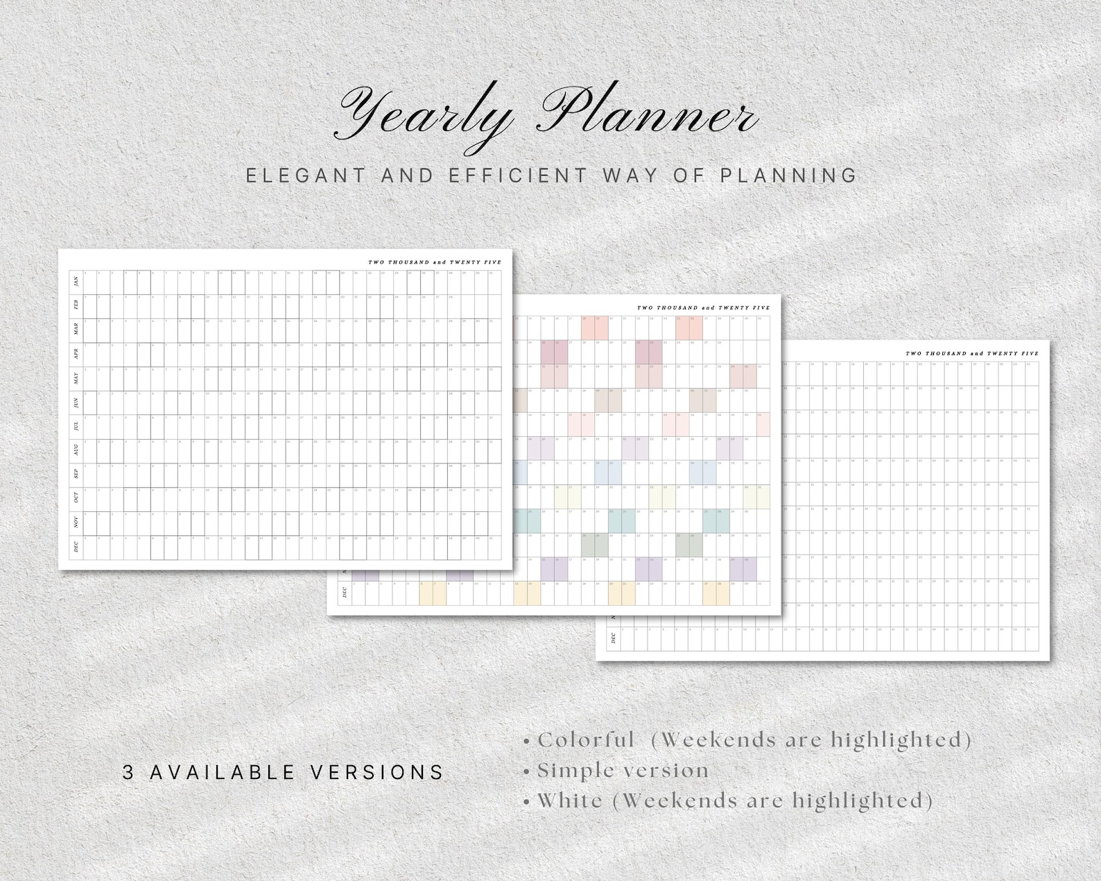 2025 Year at a Glance Planner, 2025 Yearly Wall Calendar Landscape ...
