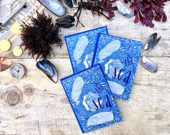 Card Marine Life Card Set Hand Drawn Greeting Card Set All Occasion Card Original Art Card Set Sea Life Card Ocean Whales Seaweed Nautical