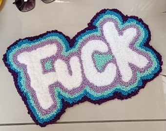 Fuck Tufted Rug - LGBT Rug - Colorful Fuck Carpet - Fuck Rug - Custom Text Rug