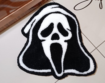 Scream Tufted Rug - Halloween Rug - Horror Film Ghost Carpet - Fluffy Rug – Killer Tufted Rug