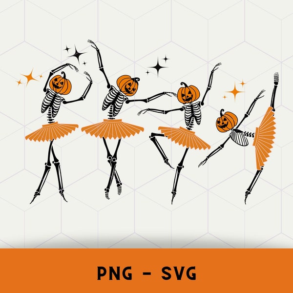 Ballerina Skeleton Svg, Dancing Skeletons SVG, Halloween Costume File, Ballerina Dancer Digital Download, Instant Download, Fall Design