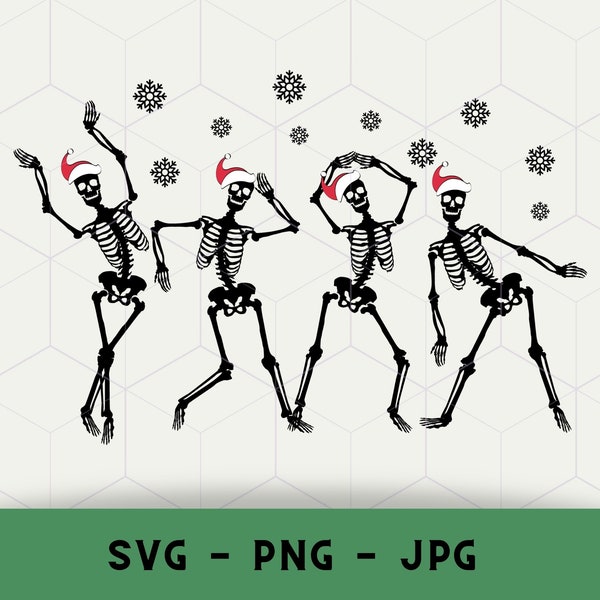 Dancing Skeletons SVG, Spooky Skeleton Svg, Christmas Costume File, Ballerina Dancer Digital Download, Instant Download, Winter Design