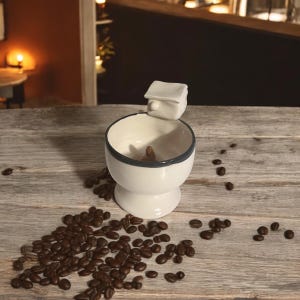 Rolig toalettmugg: Handgjord keramisk skämtgåva