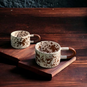 Tazza in ceramica fatta a mano unica, tazza da caffè in ceramica minimalista per l'arredamento della casa e della cucina, tazza da tè nordica per regalo da ufficio immagine 4