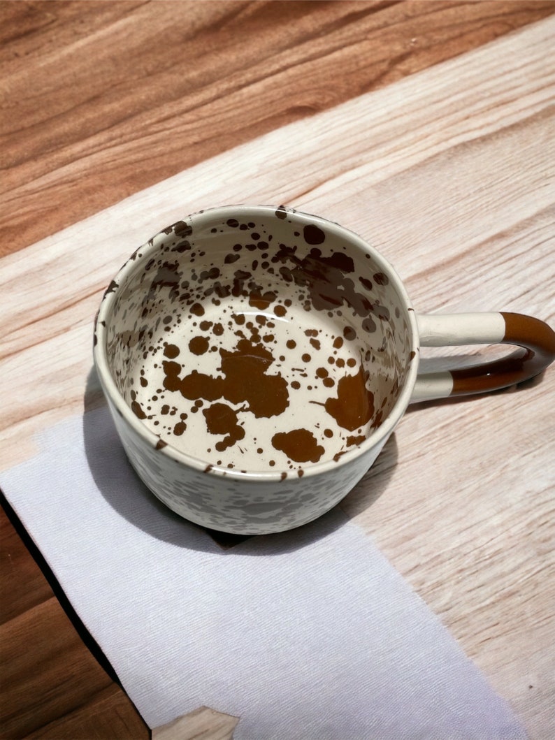 Tazza in ceramica fatta a mano unica, tazza da caffè in ceramica minimalista per l'arredamento della casa e della cucina, tazza da tè nordica per regalo da ufficio immagine 8