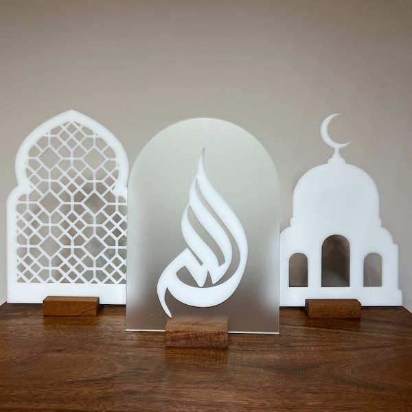 Enseigne décorative Ramadan/Aïd - Décoration de table ramadan, enseigne islamique en acrylique, décoration de l'Aïd, décoration d'intérieur islamique, cadeau de l'Aïd, décoration du ramadan, mosquée